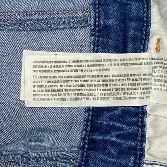 Hollister Strappy Denim Jumpsuit Wide Leg Zip Front Fitted S Faded Jean Overalls - Picture 12 of 12